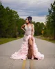 2023 Arabic Aso Ebi Pink Mermaid Prom Dresses Lace Beaded Sexy Evening Formal Party Second Reception Birthday Engagement Gowns Dress ZJ3030