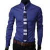 Mens Polos Business Shirt Casual Long Sleeved Male Social Dress S Men Argyle Luxury Style Slim Fit 230328
