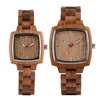 Montres-bracelets Top Royal Noyer Montres En Bois Montre Homme Rétro Carré Cadran Analogique Quartz Unique Anniversaire Amour Cadeaux Pour Hommes Femmes