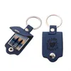 (200 peças) Blank Sublimation Heat Transfer Keychain PU Leather com suprimentos de impressora de metal