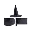 Chapeaux de fête Cosplay Props Magic Hat Sorcière Assistant Adt Femmes Hommes Costume Noir Oxford Spire Cap Ga384 Drop Delivery 202 Dh7Xv