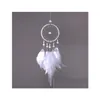 Novelty Items Handmade Dream Catcher Pendant Mini Car Ornaments Innovative Gifts Wind Chimes Dreamcatcher Natural Feathers Wall Dhdzw