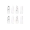 False Nails 24st/Set Long Coffin Fake Laser White Star Decal Full Cover Ballerina Nail Art Tips med lim konstgjorda nagelverktyg