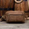 Sacs de taille sac de poitrine pour hommes en cuir véritable Heuptas portefeuille de voyage couverture de passeport peau de vache grand messager multi-fonction Pack