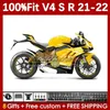Motorfiets carrosserie voor Ducati Street Fighter Panigale V4S V4R V 4 V4 S R 21 22 2021 2022 Body 167no.86 Geel Stock V-4S V4-R V-4R V4-S 2018-2022 Spuitbeurten.