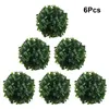 Dekorativa blommor 6 datorer utomhusdekor Artifical Balls Fake Buxus Green Plants Garden sfärer Boxwood