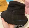 النسخة الكورية من Candy Girl Wide Brim Hats قبعات دلو الأبجدية لطيف Tassel Whisker Edge Tie tie Rope Rope Hat Hat Men's Fashion Basin Hat