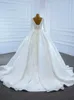 2023 Luxurys ball gown Wedding Dresses Modest Long Sleeve Bridal Gowns Sheer Jewel Neck Lace Appliqued Sequins Plus Size Custom Made Robe De Mariee