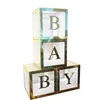 Hot Gift Wrap Net Promi transparente Box BABYs erster Geburtstag 26 Buchstaben Abschlussfeier Hochzeitsdekoration Baby Ballonbox Transparente Arrangementbox von DHL