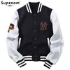 Mens Jackets Supzoom Aankomstbrief Rib Mouw Katoen Top Fashion Single Breasted Casual Print Baseball Jacket Losse Cardigan Coat 230327