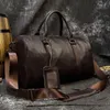 Sacs d'école de luxe en cuir véritable hommes femmes voyage vache bagage à main épaule mâle femme week-end Duffle 230328