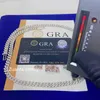 Passera diamanttestare GRA -certifikat 6mm 8mm bredd En rad 925 Sterling Silver VVS Moissanite Cuban Link Chain Necklace