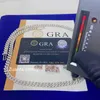 Pass Diamond Tester Certyfikaty GRA 6 mm 8 mm szerokość One Row 925 Srebrny Srebrny VVS Moissanite Cuban Link Naszyjnik 35ss