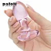Anal Toys Sex Toy Heart Crystal Glass Anal Plug Butt Plugs Vuxna produkter Pink Prostate Massager Anal Masturbation Toys For Men Women 230327