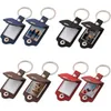 (200 peças) Blank Sublimation Heat Transfer Keychain PU Leather com suprimentos de impressora de metal