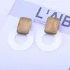 Stud Earrings Kaymen Fashion Acrylic Wood Cute For Girls Geometric White Color Statement Jewelry Bijoux EA-03319