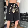 Men's Shorts High Street Casual American Printing Lose Sports Shorts Summer Dreyble Talle Fashion Slit Prosty spodnie 230328