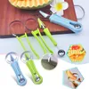 4 I 1 Melon Cutter Scoop Fruit Vegetabiliska snidknivverktyg Rostfritt stål Frukt Scooper Seed Remover Melon Baller Scoop Set