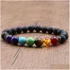 Perlen Mode-Stil 7 Chakra Heilung Armband natürlichen Lavastein Diffusor Schmuck Drop Lieferung 202 Dheuv