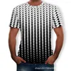 T-shirt da uomo 2023 Modello Explosive Money Fashion T-shirt con colletto tondo a maniche corte con stampa a quadri in bianco e nero