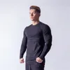 T-shirts pour hommes Marque Hommes T-shirt décontracté en coton à manches longues Gym Fitness Vêtements de sportBodybuilding Workout Skinny Shirt Male Print Tee Tops