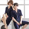 Men's Sleepwear Women Men Cotton Sexy Kimono Bathrobe Knee Length Bridesmaid Solid Lovers Bath Robe Plus Size Bride Dressing Gown