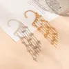 Dangle & Chandelier Trendy Star Charm Long Tassel Ear Cuff Clip Fake No Cartilage Piercing Women Jewelry Dangle Earrinigs for Party Wedding