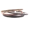 Bangle 2023 Mens Bangles Rose Gold Gold Micro Pave Black CZ Bracelets Open para Men Valentine's Gift