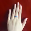 Anillo de compromiso de mujer con ópalo azul y blanco bohemio Z0327