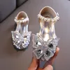 Pantofola Ragazze Paillettes Fiocco in pizzo Scarpe per bambini Carino Perla Principessa Danza Scarpa casual singola Festa per bambini Matrimonio D721 230328