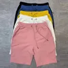 Mäns shorts 40 kg-100 kg sommar 100% bomull mjuk mäns dragkammare midja svart vit gul rosa rosa casual shorts 4xl 5xl 230328