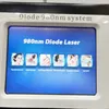 6 in 1 980nm Diodo Laser Macchina per la rimozione vascolare Fisioterapia Sollievo dal dolore Eczama Herpes Trattamento del fungo del chiodo con martello freddo