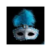 Party Masks Color Premium Leather Feather Mask Masquerade Parties Halloween Carnival Dress Costume Lady Gifts Dhobd