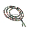 Beaded Fashion Jewelry Natural 6Mm Stone Buddhist India Style 108 Prayer Beads Gourd Mala Necklace Bracelet For Women Men Gift Dhigv