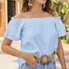 Damskie bluzki z długim rękawem dopasowane wiosenne i letnie krótkie na mocy solidne kolor luźne koszulki Top vintage Tops Kobiety