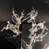 Weihnachtsdekorationen DONGLIN Est Acryl Schöner Hirsch Anhänger Kunststoff Transparent Laufender Baumschmuck