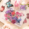 Enrolamento de presentes 40 pacotes por atacado Rose Stick Bag Flowers Plantas de girassol Butterfly Collage Sticcers Multi Styles 6 Modelos