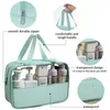 Cosmetic Bags Cases Patchwork Makeup Storag Translucent Large Capacity Bath Waterproof Travel Storage Light Blue 230328