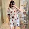 Kadınlar için Kadınlar için Anime Pijama Japonya Karikatür Kiki Teslim Hizmeti Pijama Kızlar Harajuku Yaz Nightgown Homewear Kostüm Seti