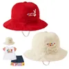 Caps Hats Bunny Hat Children Hat For Girls Lente/Zomer Cartoon Letter Borduurde Bow Visor Hat 230328