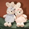 40CM Easter New Cute Little White Rabbit Plush Toy Throw Pillow Wearing Skirt Rabbit Doll Children's Gift