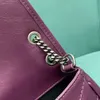 Cuero de vaca plisado Niki Cadena Bolsos de hombro Diseñadores Mujer Bolso de mensajero Bolso de mensajero púrpura Bolsos de cuero real de pequeña capacidad de lujo 10A Calidad superior