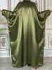 Roupas étnicas Cetim Kaftan Abaya Dubai Turquia Islam Bangladesh Muslim Long Dress ABAYAS PARA MULHERES CAFTAN MAROCAIN ROBE LONGE FEMME