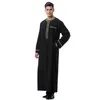 الملابس العرقية 2023 روبا هومبر رداء المسلمين رجال Kaftan abaya العرب الإسلامية السوستة طويلة الأكمام المرقعة Tenue musulman homme erkek giyim