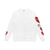디자이너 남성용 후드 com des garcons 재생 스웨트 셔츠 CDG Red Heart Crewneck 까마귀 브랜드 카키 크기 XL