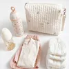 Sacs à couches coton maman organisateur mignon ours broderie maman fermeture éclair né bébé Nappy pochette voyage poussette stockage 230328