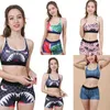 Nouveaux survêtements pour femmes dames séchage rapide gilet shorts deux pièces ensemble sport fitness costume designer imprimer lettre camouflage