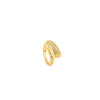 Anel de zircônia dourada amarela e metálica para joias de dedo feminino coreano, alta sensibilidade, anel de casamento requintado para meninas 2022 Z0327