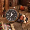 Montres-bracelets montre pour hommes Vintage couleur mixte bracelet en bois en bois Quartz sport échelle romaine cadran homme horloge haut Reloj