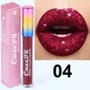 Lip Gloss 6 Color Lipstick líquido impermeável à prova d'água Litter Glitter brilhante maquiagem metálica Ilusão de diamante Swimmering Fácil de usar